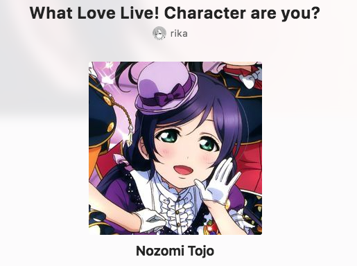 Which Love Live Character Are You?